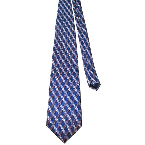 Barrington Men’s Tie Silk Blue with Woven Pattern Standard Size - Picture 1 of 3